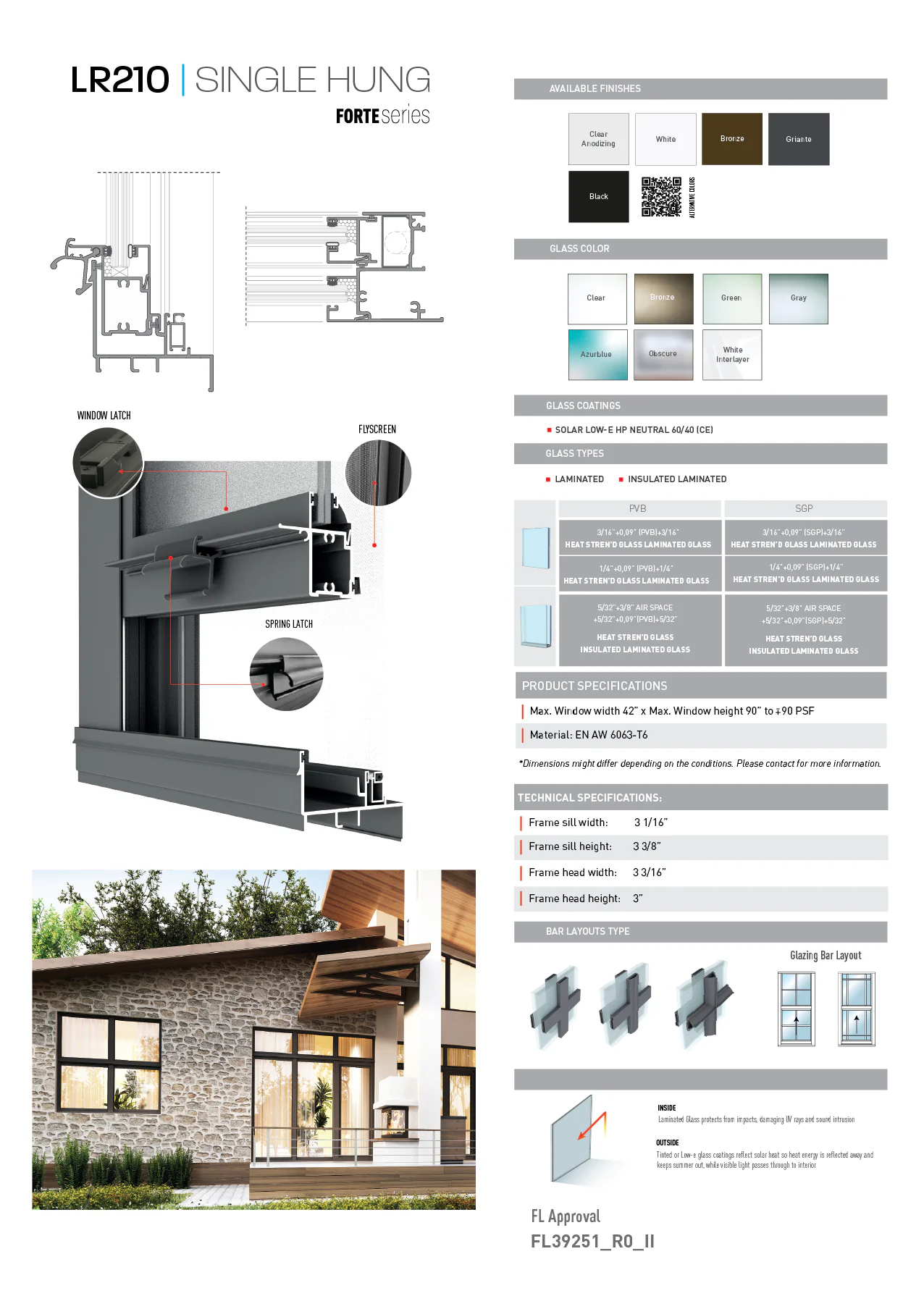 linea rossa single hung window